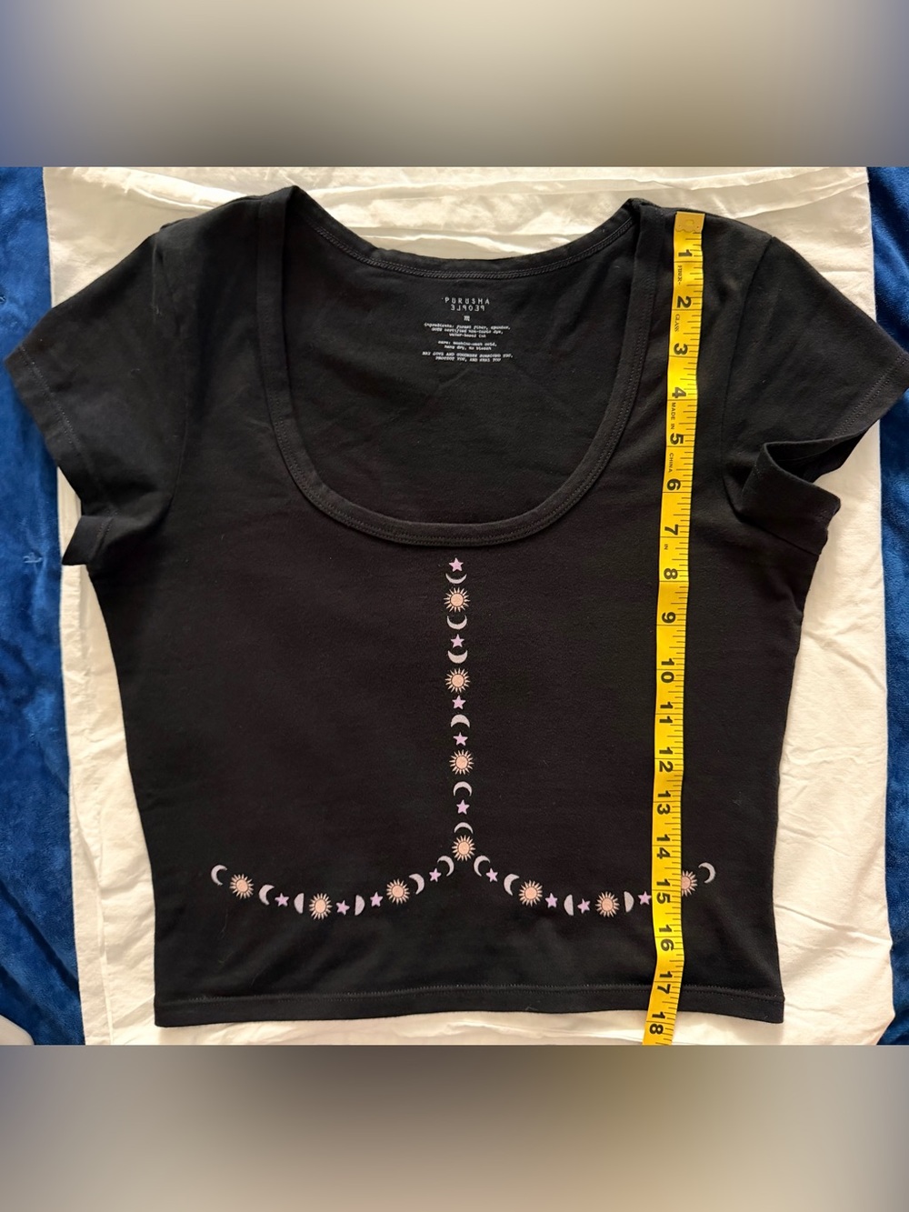 Medium Purusha People Black Invocation Drew Baby Scoop Neck - Picture 4 of 9